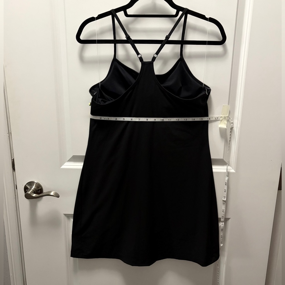 NWT- Black Athletic Dress with Adjustable Straps & Inner Liner w/Shorts - Picture 6 of 16